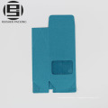 Sac en papier kraft bleu pliable personnalisé avec fenêtre